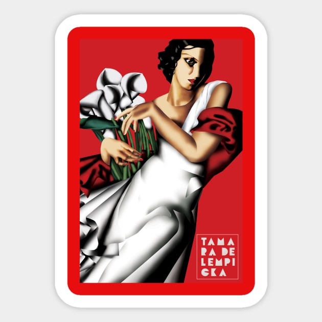 Tamara de Lempicka, portrait, Ira P Sticker by ZCardula